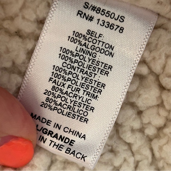 Love Tree Zip Up Jacket with Sherpa Inside Women’s Size L - Picture 4 of 6